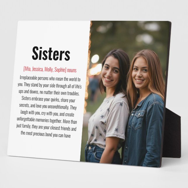 Sister Memorial Definition Custom Acrylic Keepsake Plaque (Side)