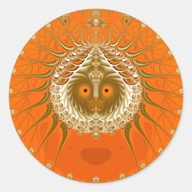 Sister Moon - Orange Classic Round Sticker (Front)
