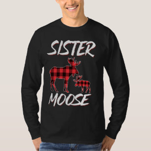 Sister Moose Red Plaid Buffalo Matching Family Paj T-Shirt