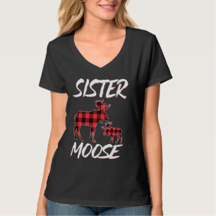 Sister Moose Red Plaid Buffalo Matching Family Paj T-Shirt