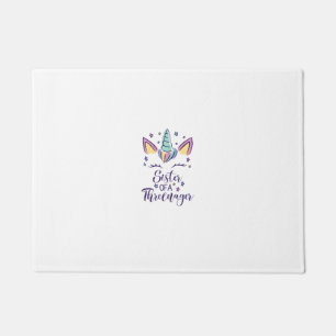 Sister Of A Threenager Girl 3rd Birthday Unicorn P Doormat