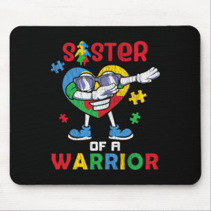 Sister Of A Warrior Autistic Kids Autism Awareness Mouse Pad