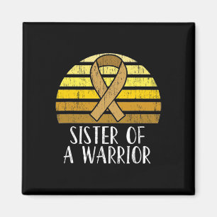 Sister Of A Warrior Childhood Cancer Awareness 1  Magnet