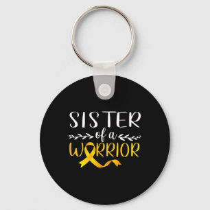 Sister Of A Warrior Childhood Cancer Awareness Sup Key Ring