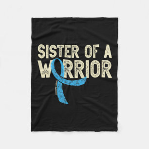 Sister Of A Warrior Diabetic Diabetes Awareness T1 Fleece Blanket
