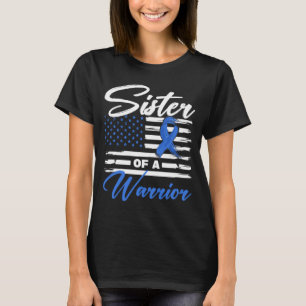 Sister of a warrior usa flag colon cancer T-Shirt