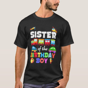 Sister Of Birthday Boy Trains Matching Family Bday T-Shirt