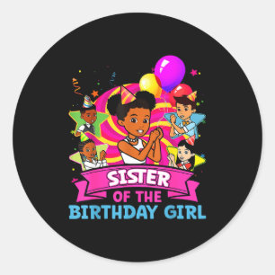 Sister Of Birthday Girl Gracie Nk Doll Family Deco Classic Round Sticker