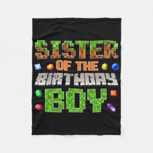 Sister Of The Birthday Boy Bday Party Video Gamer  Fleece Blanket