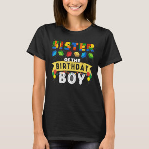 Sister of the birthday boy Building Blocks Master  T-Shirt