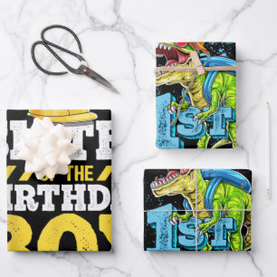 Sister of the Birthday Boy Construction Birthday Wrapping Paper Sheet