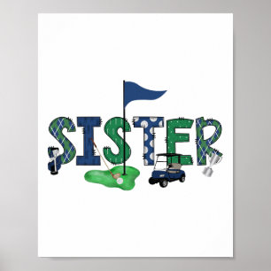 Sister Of The Birthday Boy Hole In One Golf Sport Poster