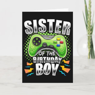 Sister Of The Birthday Boy Matching Video Game Bir Card