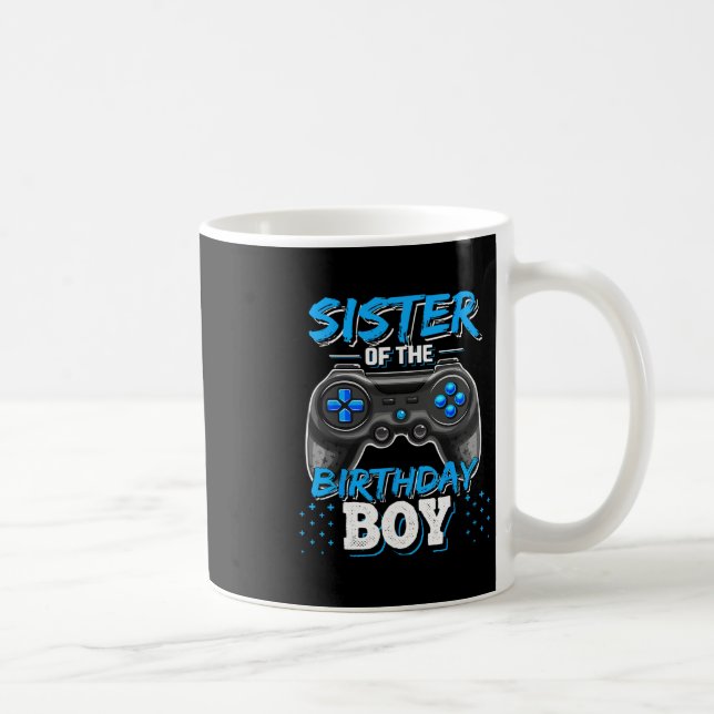 Sister Of The Birthday Boy Matching Video Game Bir Coffee Mug (Right)