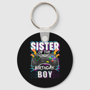 Sister Of The Birthday Boy Matching Video Game Bir Key Ring