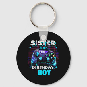 Sister Of The Birthday Boy Matching Video Game Bir Key Ring