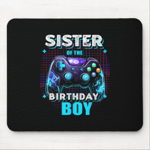 Sister Of The Birthday Boy Matching Video Game Bir Mouse Pad
