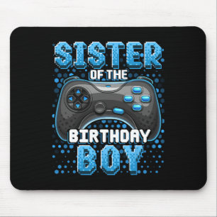 Sister Of The Birthday Boy Matching Video Game Bir Mouse Pad