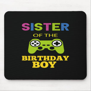 Sister Of The Birthday Boy Matching Video Game Mouse Pad