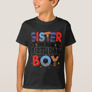 Sister Of The Birthday Boy Racing Car Family Party T-Shirt