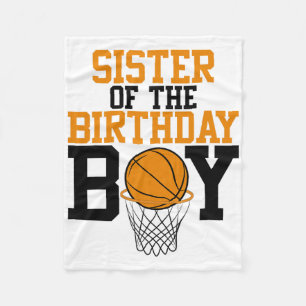 Sister Of The Birthday Boy Sketll Family Birthday Fleece Blanket