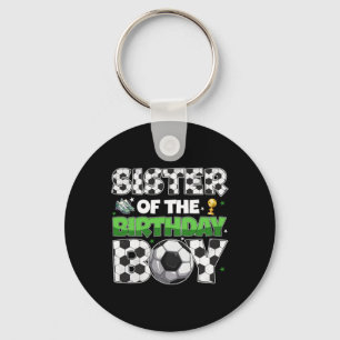 Sister Of The Birthday Boy Soccer Party Family Mat Key Ring