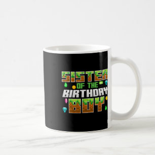 Sister Of The Birthday Boy Video Gamer Pixel Numbe Coffee Mug