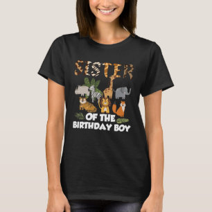 Sister of The Birthday Boy Zoo Animal Safari Match T-Shirt
