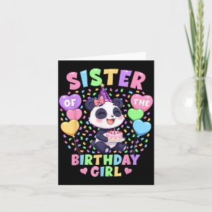 Sister Of The Birthday Girl Shirt _ Panda 1st Card