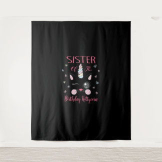 Sister Of The Birthday Kittycorn Princess Girl Par Tapestry