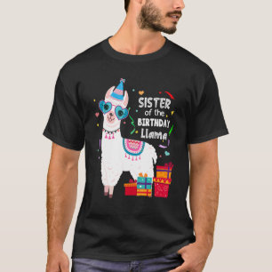 Sister Of The Birthday Llama Family Matching T-Shirt