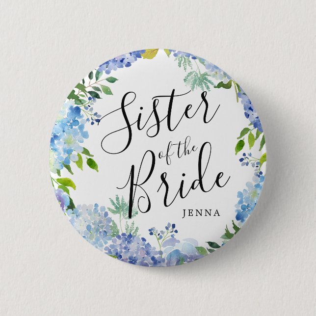 Sister of the Bride | Carolina Bloom Wedding 6 Cm Round Badge (Front)