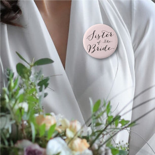 Sister of the Bride Chic Wedding Bridal Party 6 Cm Round Badge