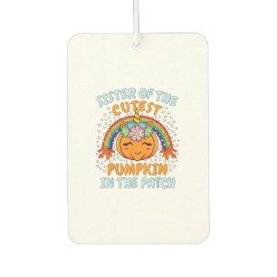 Sister Of The Cutest Pumpkin In The Patch Unicorn  Car Air Freshener