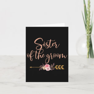 Sister Of The Groom Bridal Shower Gift Wedding Par Card