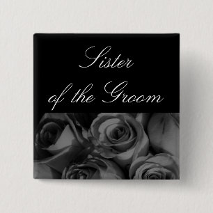 Sister of the Groom - Font Style/Size - Lucia 20 15 Cm Square Badge