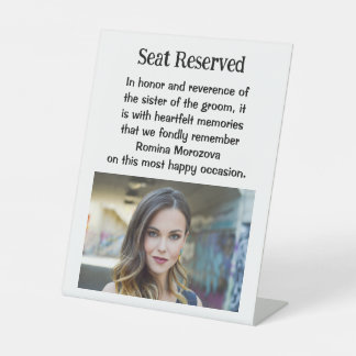 Sister Of The Groom Wedding Memorial Plaque Sign