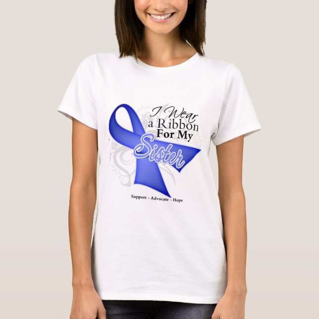 Sister Periwinkle Ribbon - Stomach Cancer T-Shirt (Front)