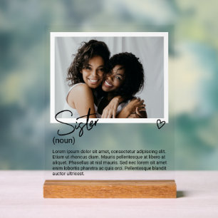 Sister Photo and Personalised Noun Description Acrylic Sign