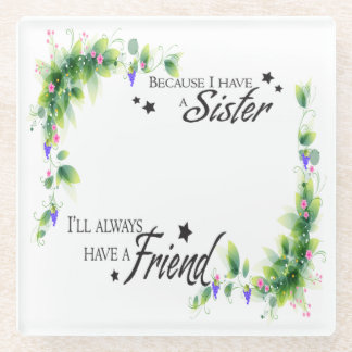 Sister photo cushion glass coaster