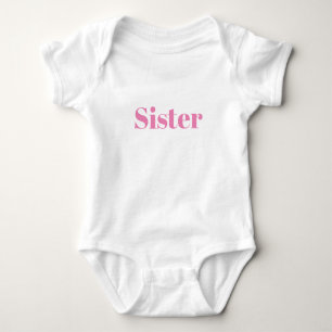 Sister, pink white cute baby bodysuit