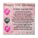 Sister Poem - 30th Birthday Design Tile<br><div class="desc">A great gift for a sister on her 30th birthday</div>