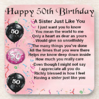 sister poem - 50th birthday design