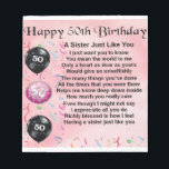 sister poem - 50th birthday design notepad<br><div class="desc">A great gift for a sister on her 50th birthday.</div>