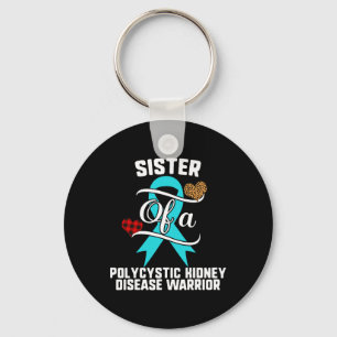 Sister Polycystic Kidney Disease Awareness Leopard Key Ring