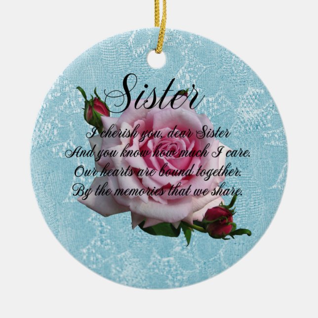 SISTER QUOTE CERAMIC ORNAMENT (Front)