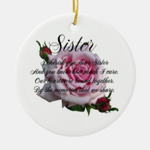 SISTER QUOTE CERAMIC TREE DECORATION