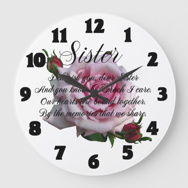 SISTER QUOTE LARGE CLOCK (Front)