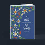 Sister Religious Birthday Daisies and Wildflowers  Card<br><div class="desc">This beautiful navy blue religious birthday card is the one you need to be able to greet your dearest sister once she celebrates her upcoming birthday. Daisies and wildflowers can be seen on the cover of this card. Get yours now!</div>