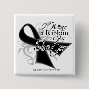 Sister Ribbon - Melanoma Skin Cancer 15 Cm Square Badge